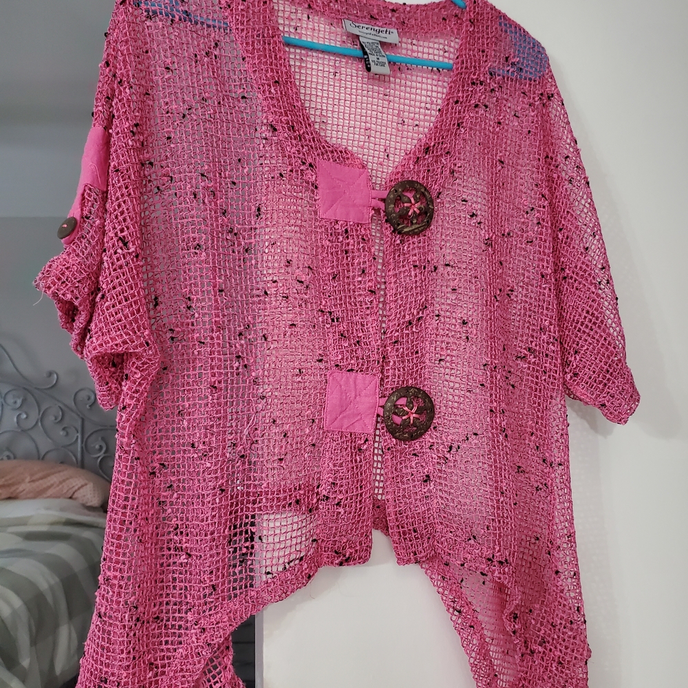 Serengeti Pink Knit Cardigan with Button Details